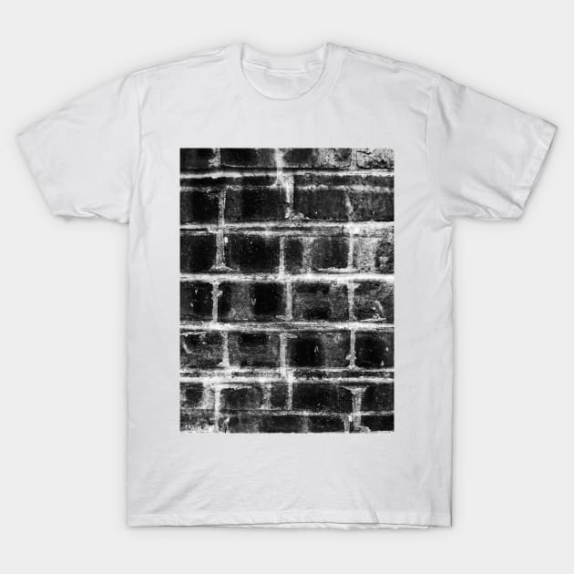 Black and White Brick Wall T-Shirt by JadeGair
